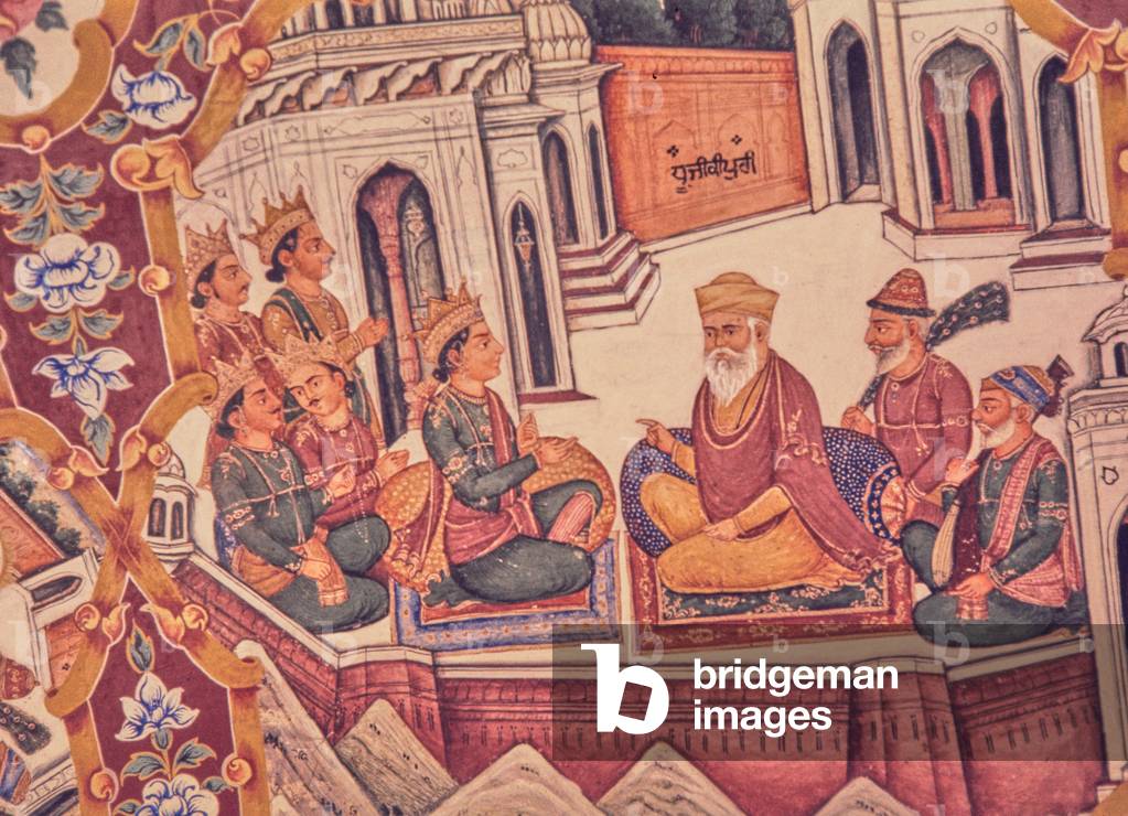 Guru Nanak Janamsakhi and the Sage Dhru, Baba Atal Gurdwara Mural, Punjab, India