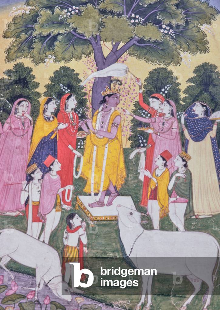 Krishna Legend, Miniature Painting, Indian School