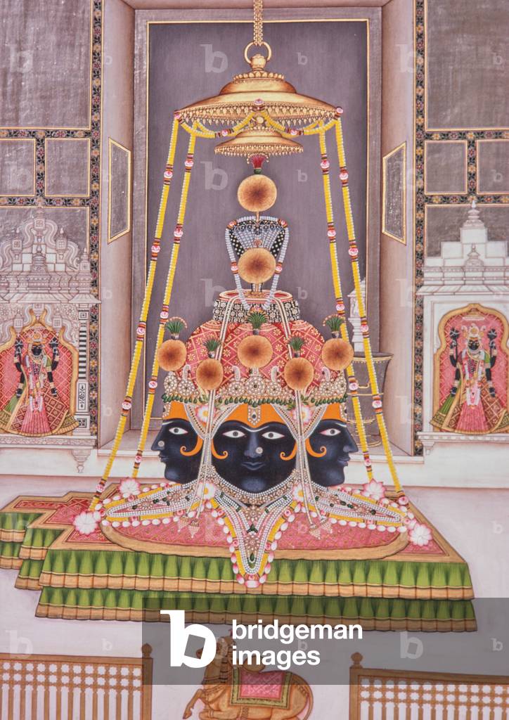 Bapa Rawal, former House of Mewar, Rajasthan, India, Miniature Painting, 1970