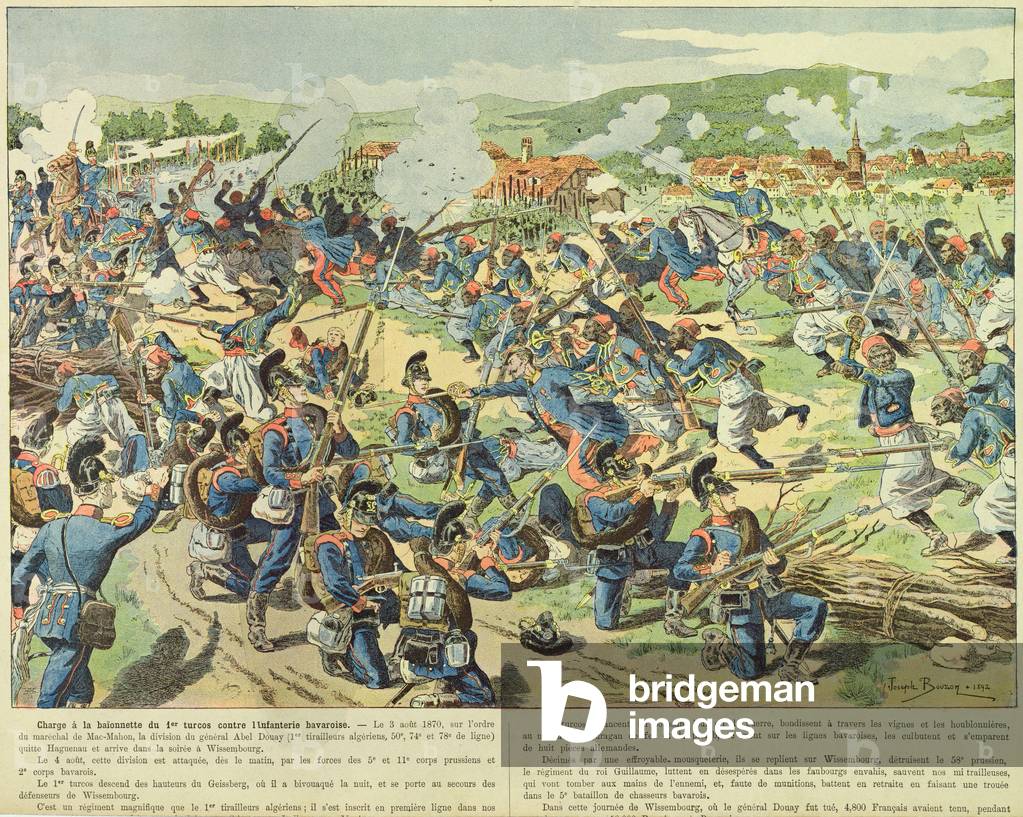 The Battle of Wissembourg, 3rd-4th August 1870, 1892 (coloured engraving)