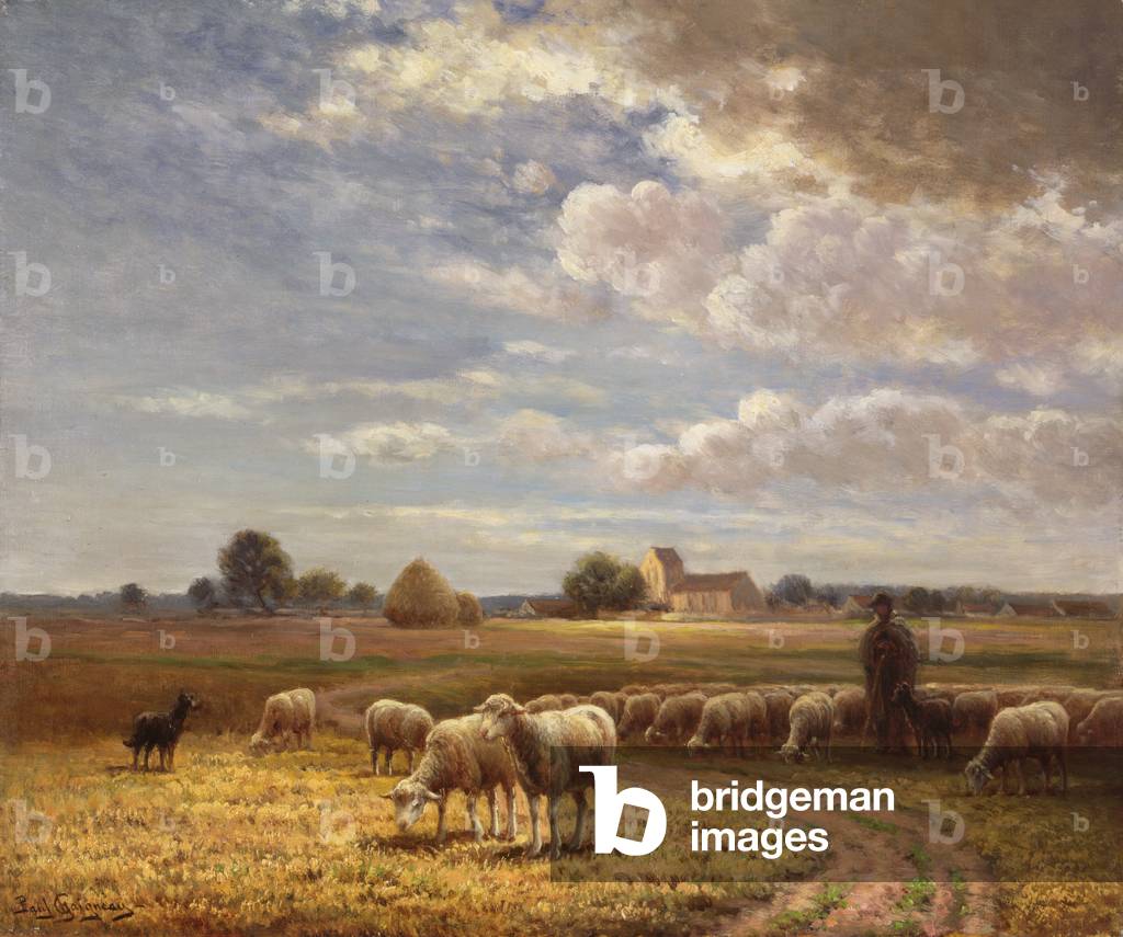 Bild von Gemälde "Le Troupeau (Öl auf Leinwand)", 19. Jahrhundert von Paul Chaigneau