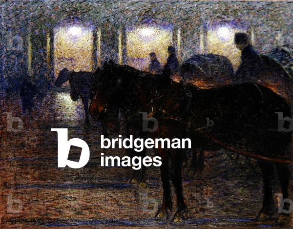 Horsedrawn carriages outside the Opera House, Stockholm, 1903 (oil on canvas)