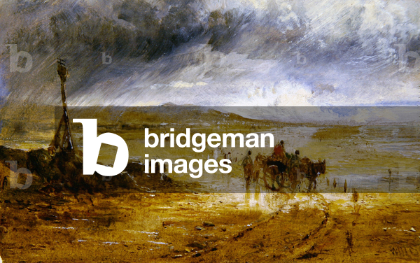 Crossing the Sands, Wet Weather, 1865 (oil on card)