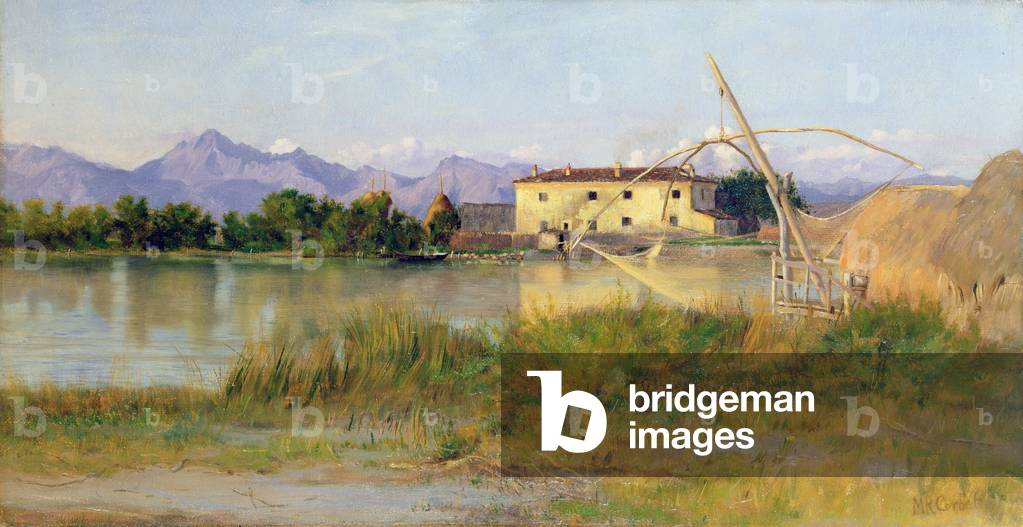 Etruscan Scene, the Carrara Mountains (oil on canvas)