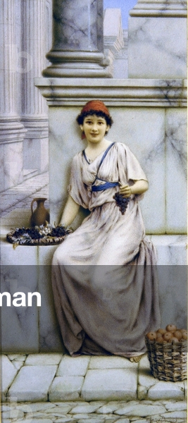 A Roman Fruitseller (w/c on paper)