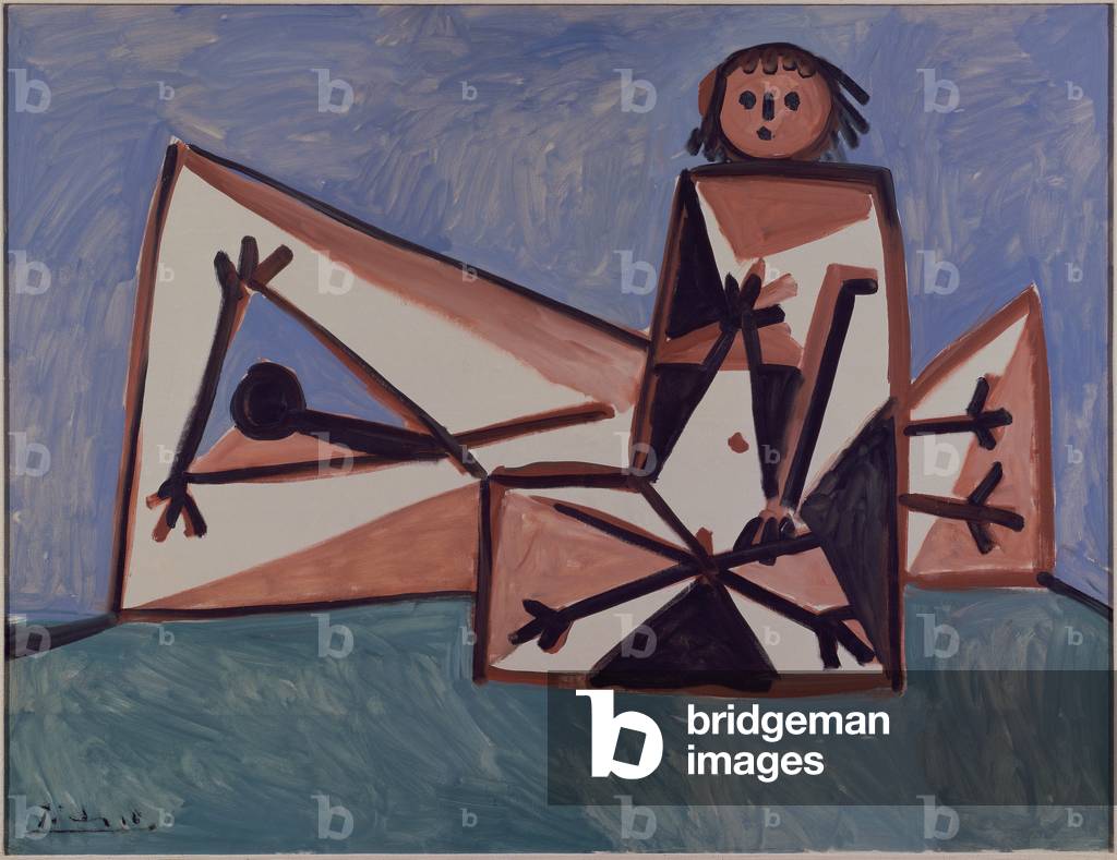 Uomo e donna sulla spiaggia, 1956 (olio su tela)