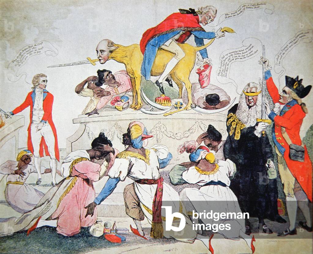 Warren Hastings' impeachment at the House of Lords (colour litho)