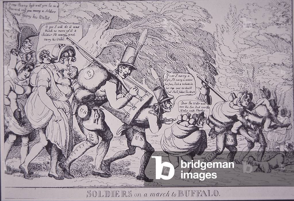 Soldiers on the March to Buffalo (etching)