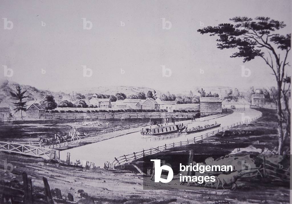 Erie Canal: key part of the New York State Canal System, completed in 1825 (litho)