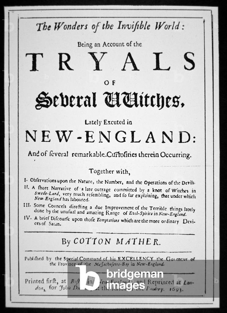 Title-page of a witch hunt pamphlet by Cotton Mather published in 1693 (print)