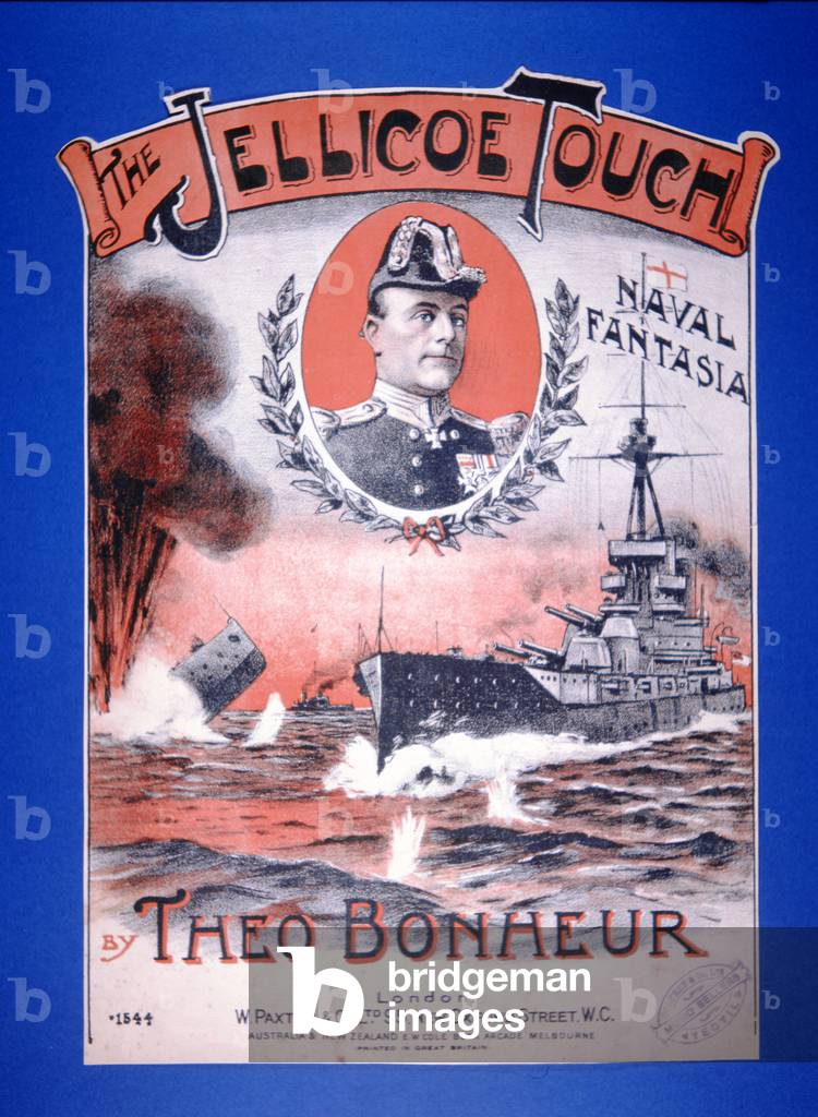 'The Jellicoe Touch' music sheet celebrating the Battle of Jutland, 1916 (colour litho)
