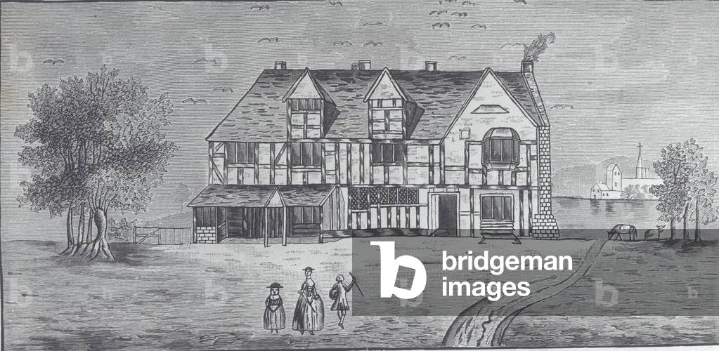 Stratford-on-Avon: Shakespeare's house (engraving)