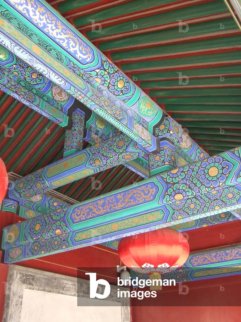 Restored interior of Prince Gong Mansion, Beijing, China (photo)
