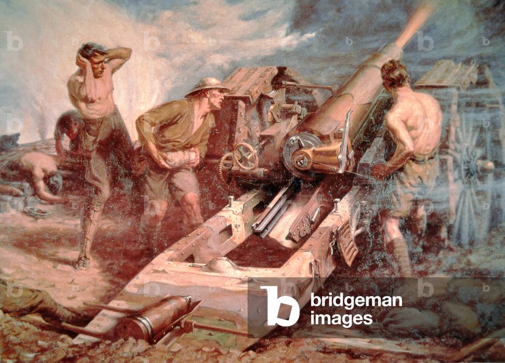 Canadian Artillery on the Western Front (oil on canvas)