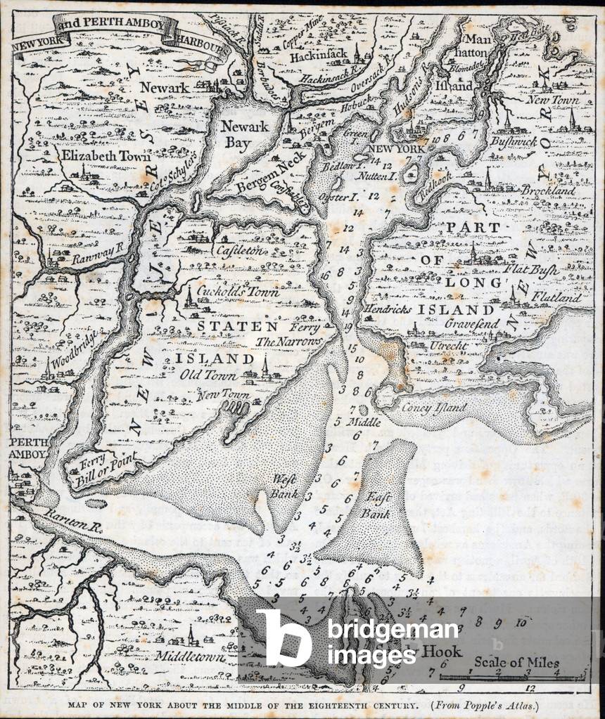 New York in the middle of the 18th century (litho)