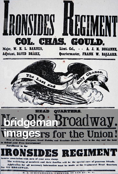 Recruiting Poster for the 'Ironsides Regiment' issued in New York (litho)