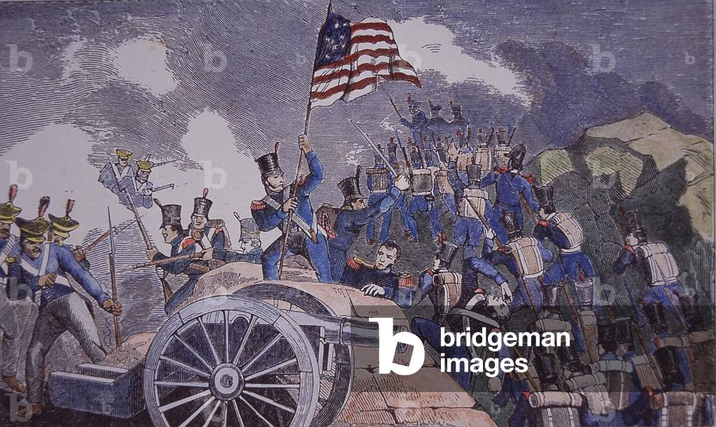 Mexican-American War (1846-48), battle of Cerro Gordo, 1847 (coloured engraving)