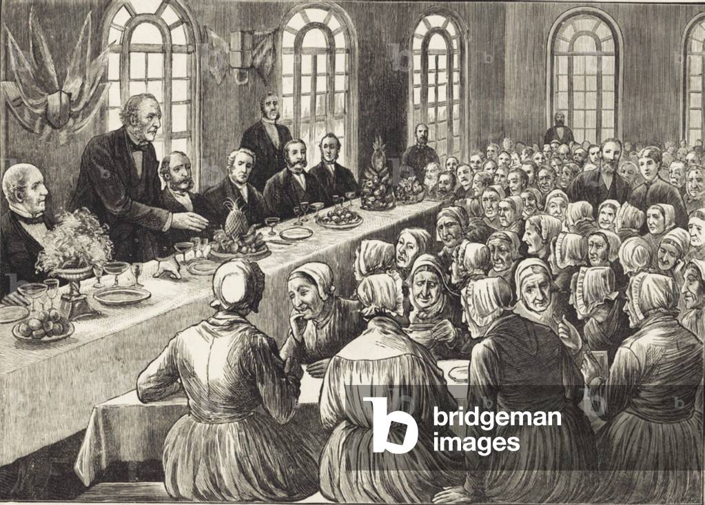 Lord Shaftesbury visits Westminster School of Industry, 1846 (engraving)