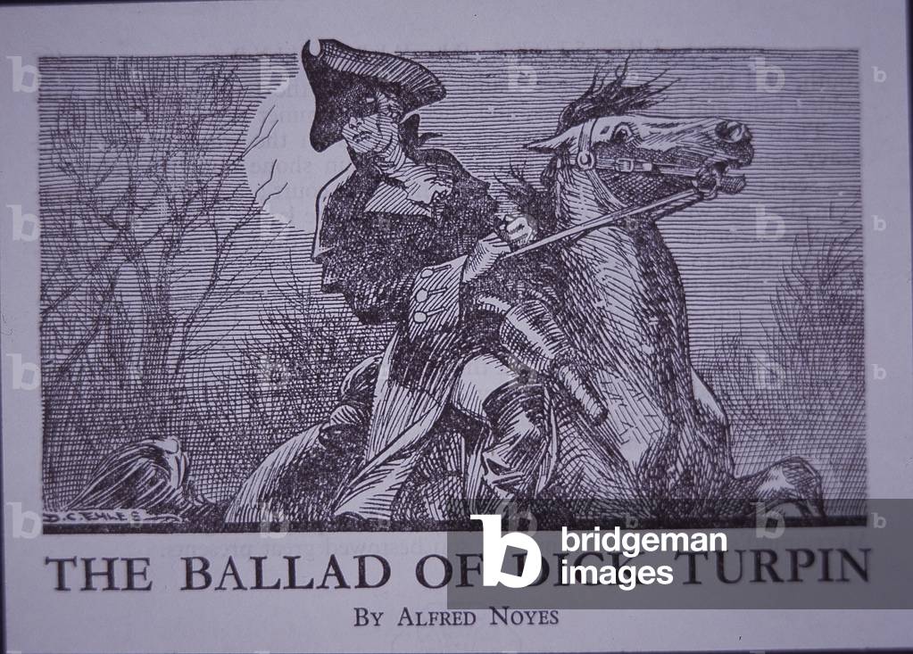 'The Ballad of Dick Turpin' by Alfred Noyes, c.1935 (engraving)