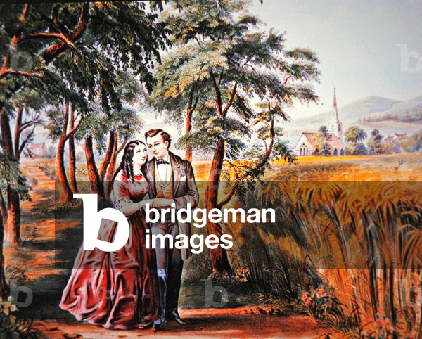 The Marriage Proposal, 1868 (colour litho)