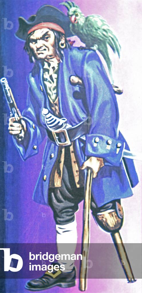 Long John Silver (colour litho)