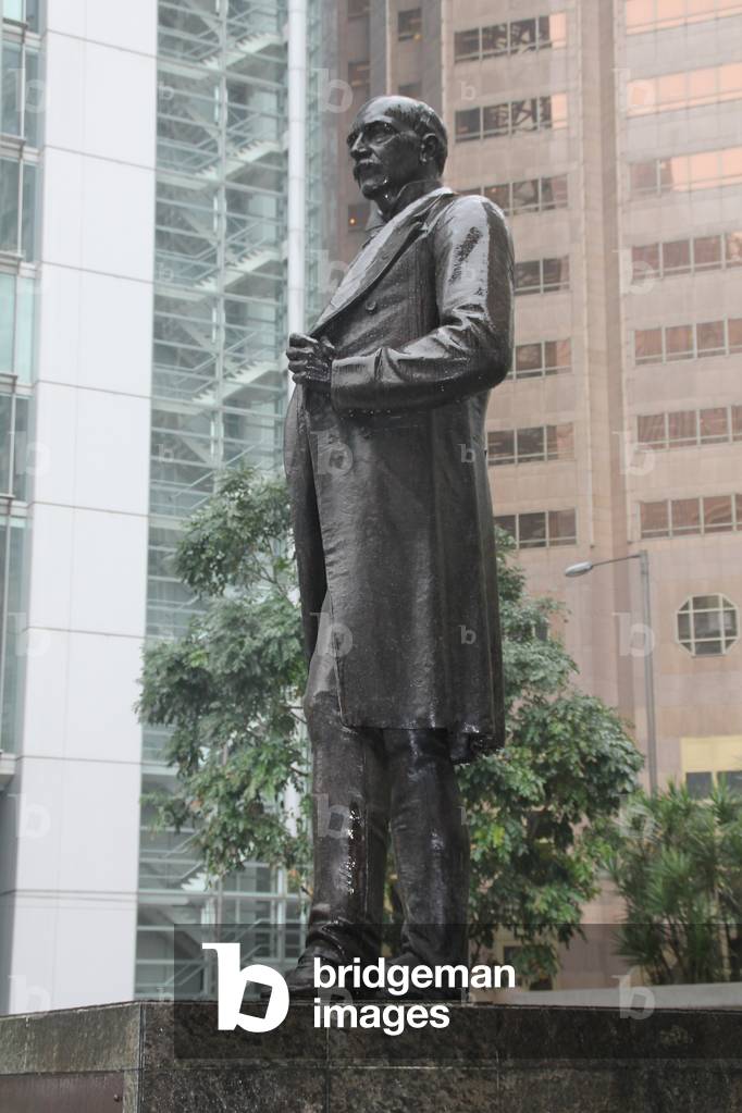 Statue of Sir Thomas Jackson, early HSBC banker, Statue Square, Hong Kong (photo)