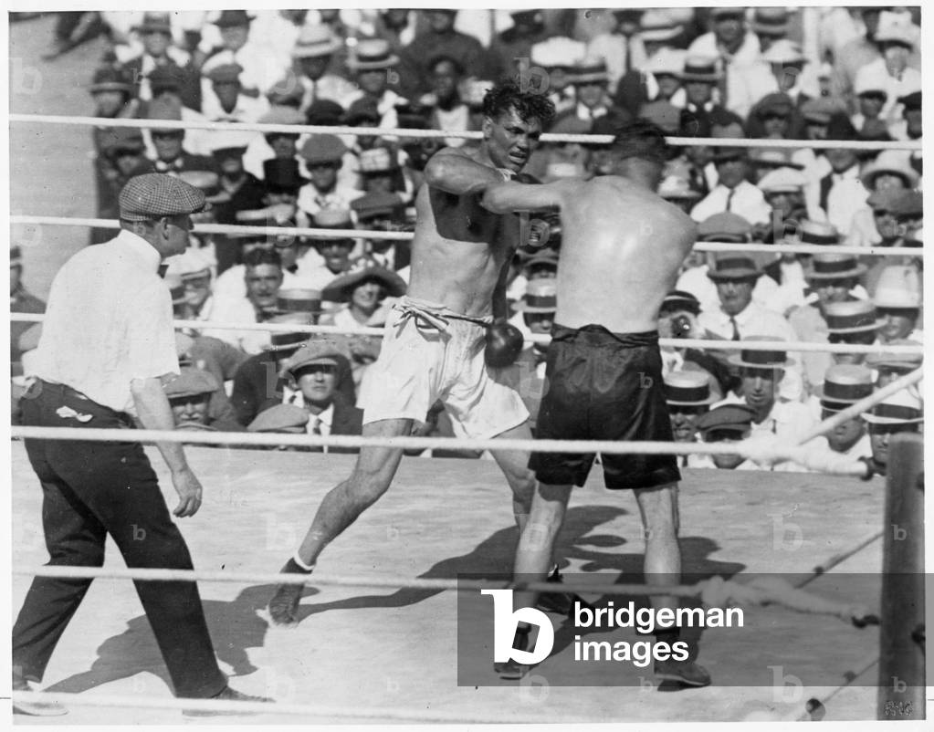 Jack Dempsey vs. Tommy Gibbons, Shelby, Montana, 4th July 1923 (b/w photo)