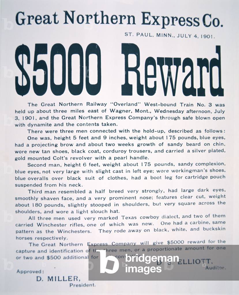 Great Northern Express Co. reward poster, 1901 (litho)