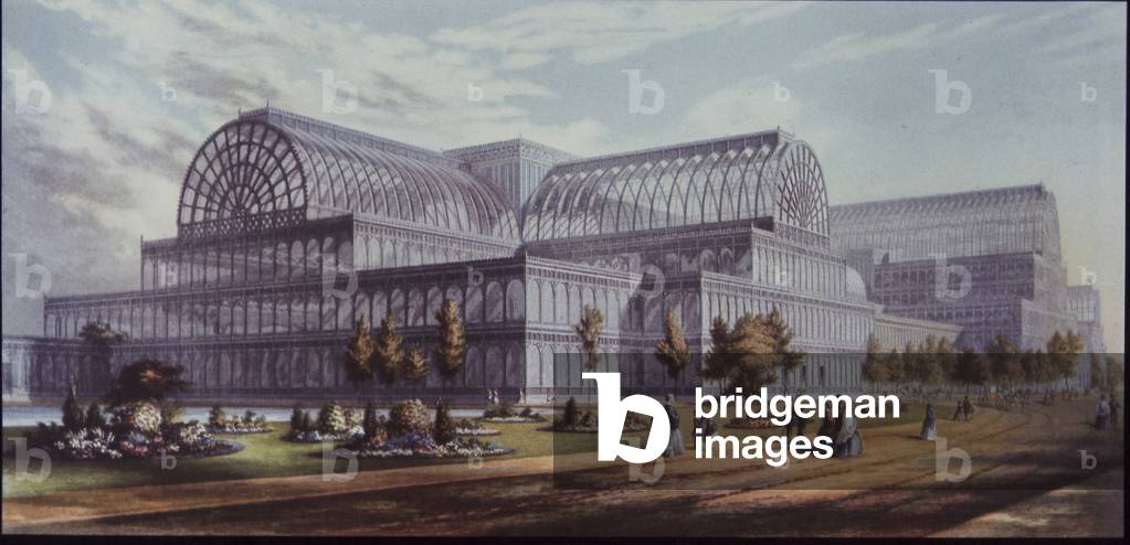 The Crystal Palace in the year of the Great Exhibition, 1851 (colour litho)