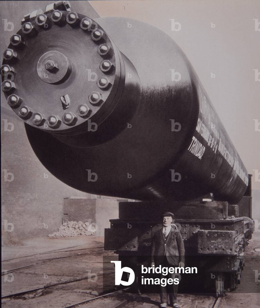 World's largest hollow forging, 70 tons in weight, six feet in diameter, 1932 (b/w photo)