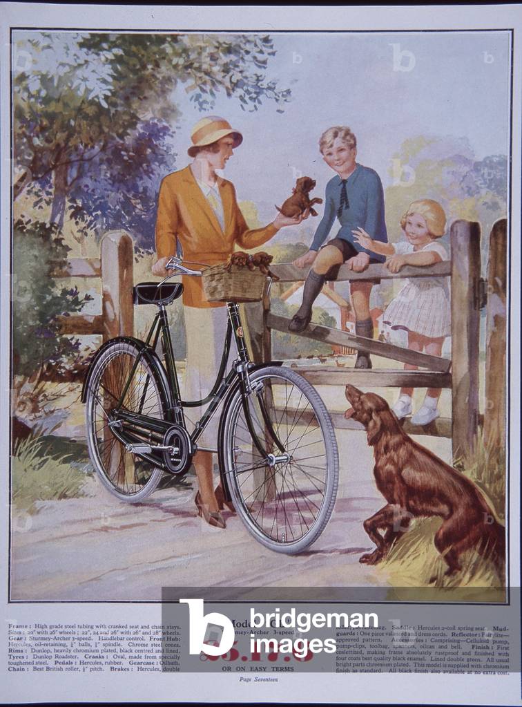 Bicycle advert, 1930s (colour litho)