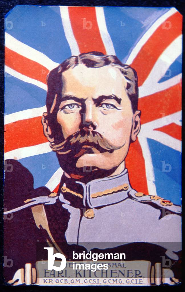 Kitchener postcard of WWI, 1914-18 (colour litho)