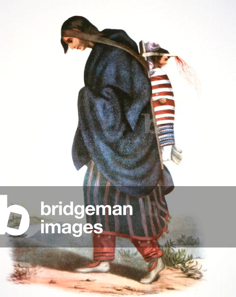 Chippewa Mother and Baby, c.1821 (colour litho)