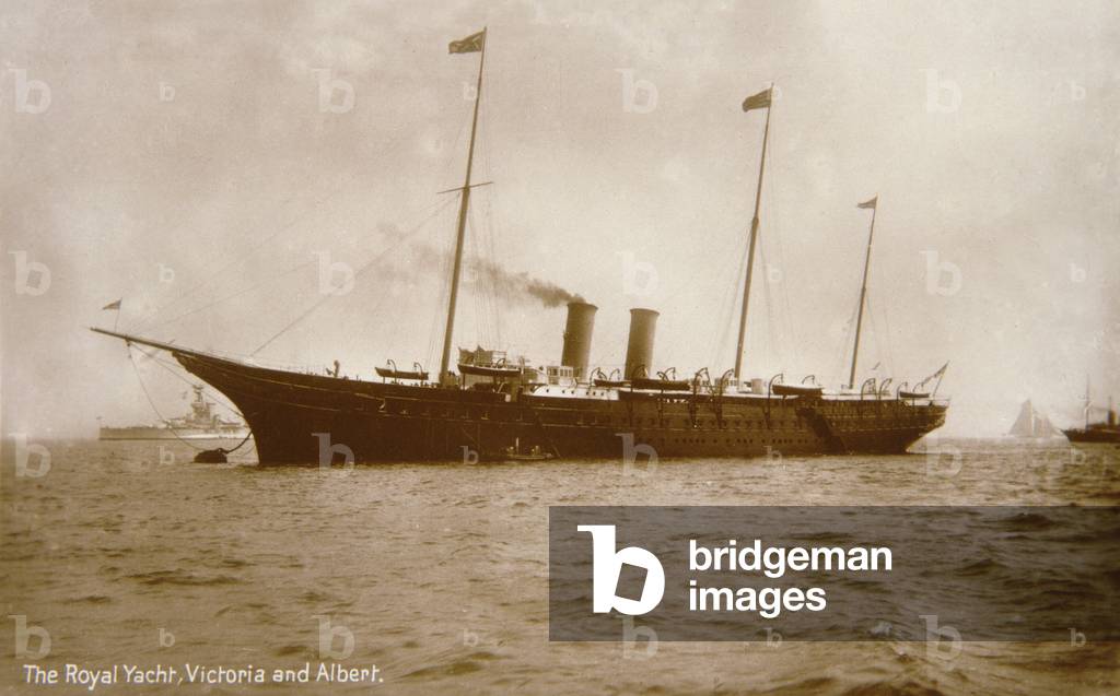The Royal Yacht, Victoria & Albert, 1900 (b/w photo)