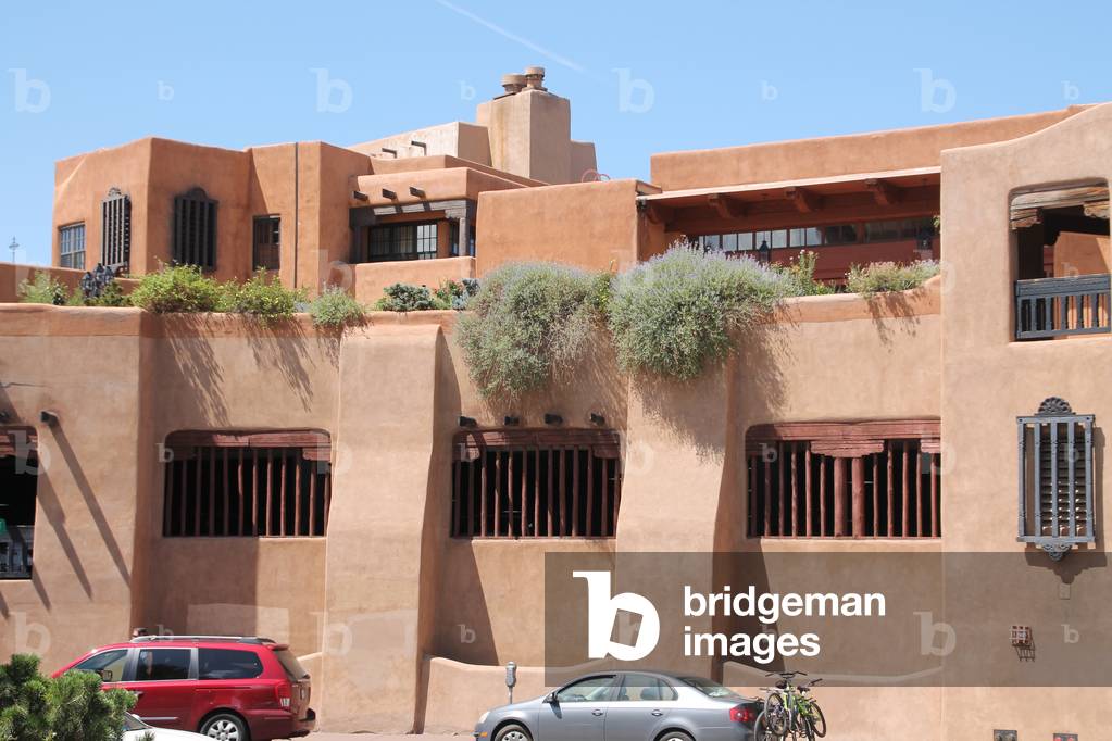 Adobe buildings, Santa Fe, New Mexico, USA, 2012 (photo)