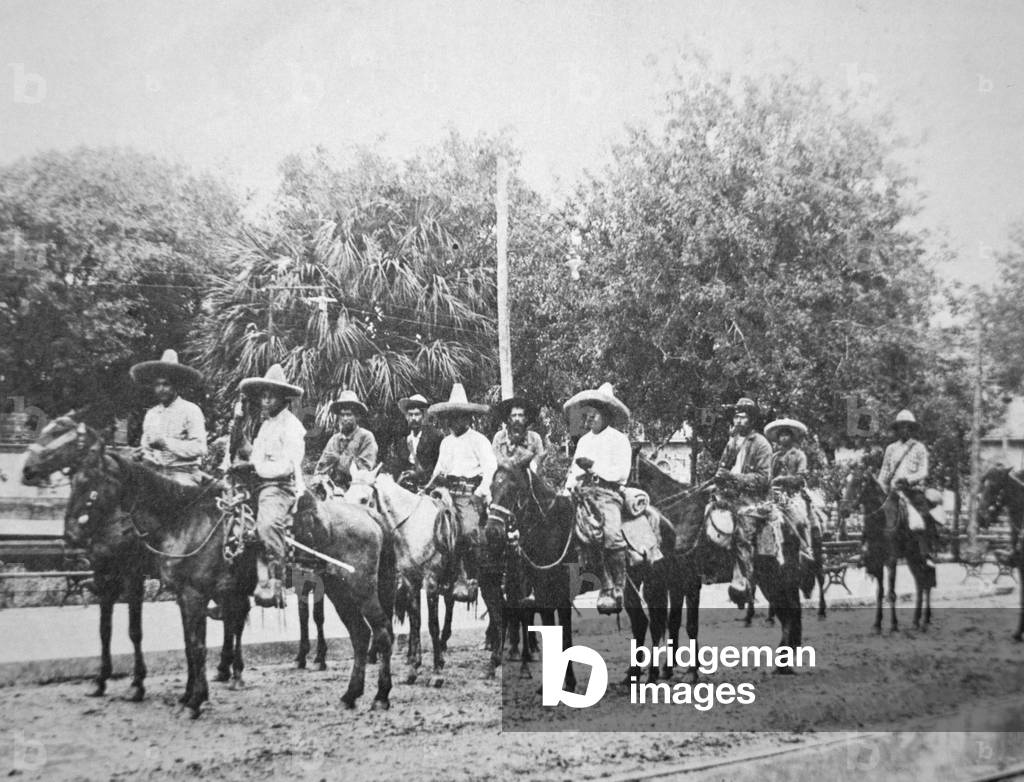 Followers of Emiliano Zapata in 1914 (b/w photograph)