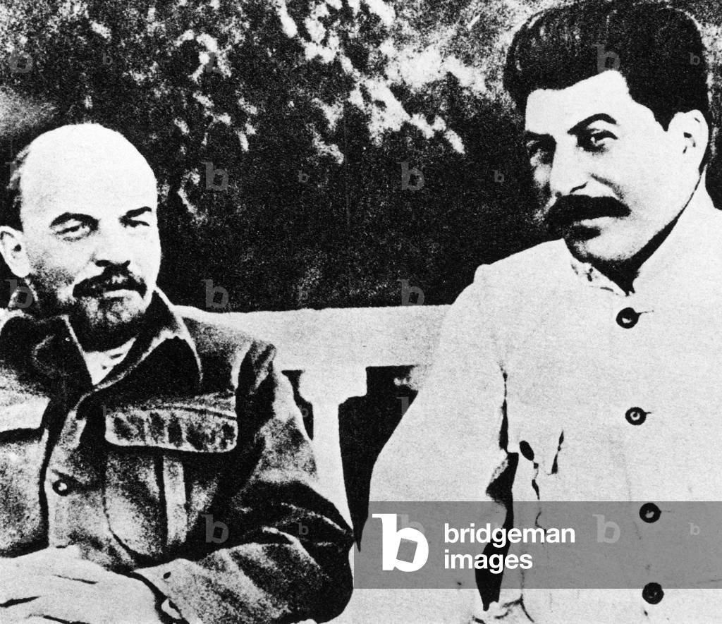 Lenin and Stalin (b/w photo)