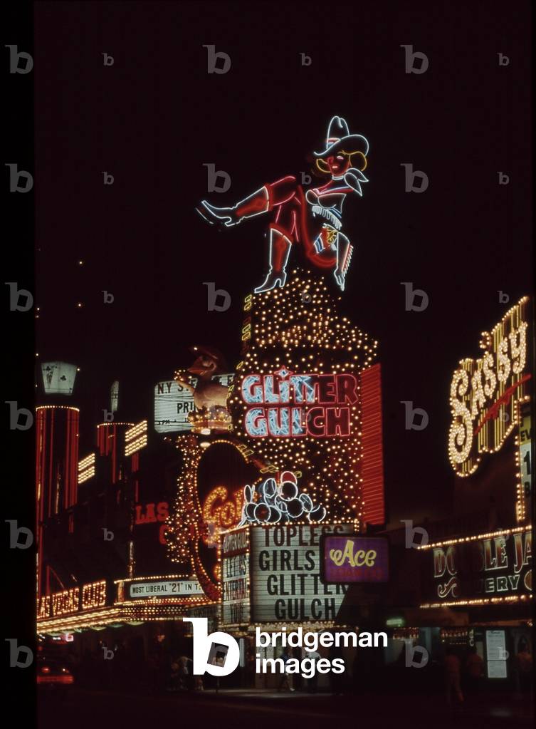Fremont Street at night, Las Vegas, Nevada, USA, 1992 (photo)