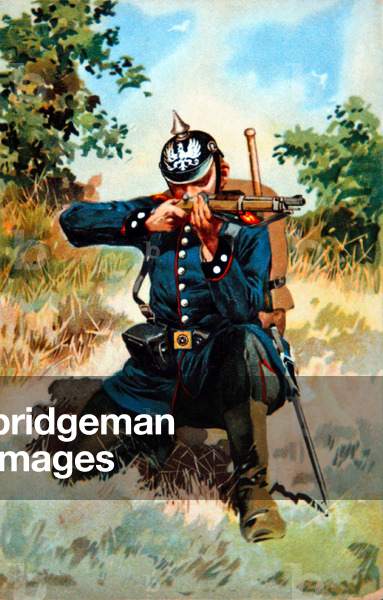German infantry c.1900, armed with the Mauser rifle Model 1895 (colour litho)