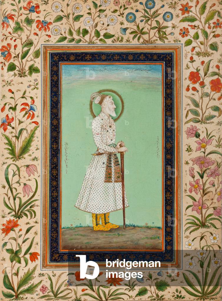 Portrait of Emperor Aurangzeb (ink and colour on paper)