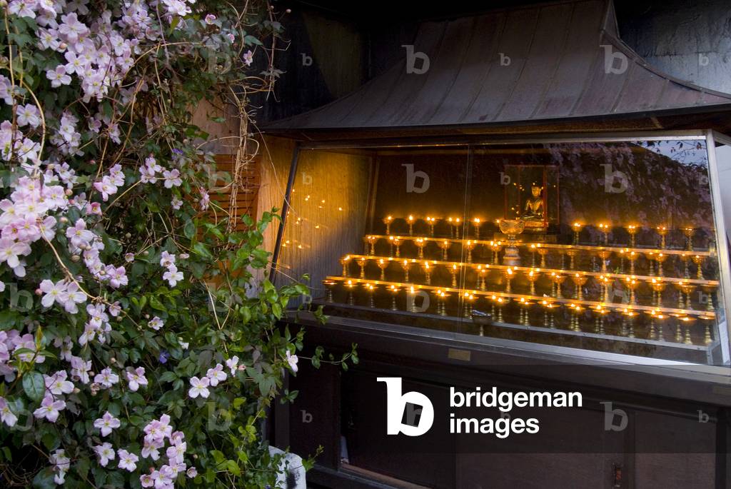 Buddhist butter lamp house at dusk, Dogchen Beara Buddhist Retreat Centre, Allihies, West Cork, Republic of Ireland (photo)