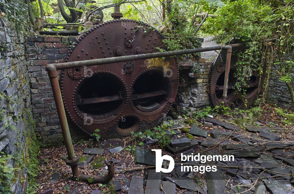 Lancashire Boilers at Pump House,  Dorothea Quarry, between Nantlle & Talysarn,
Snowdonia, Gwynedd, N.Wales, UK (photo)