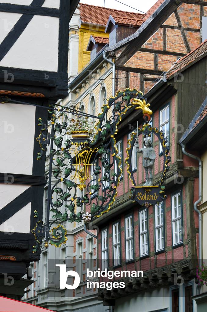 Coffee House Sign, Quedlinburg (UNESCO World Heritage Site), Harz District, Saxony-Anhalt, Germany (photo)