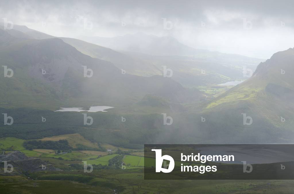 Snowdonia National Park: Rain showers and Mist Western Slopes of Mount Snowdon
Gwynedd, North Wales, UK (photo)