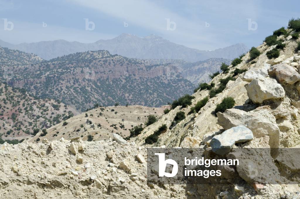 High Atlas Mountains landscape seen from Riad, Taroudant Province, Morocco (photo)