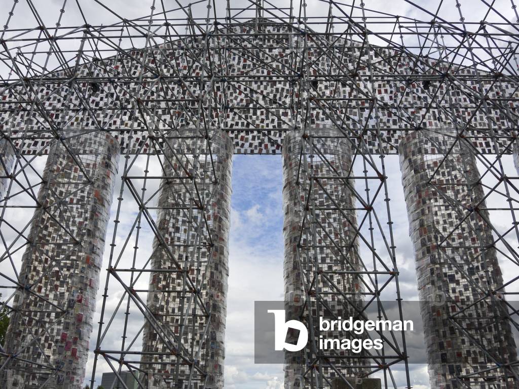 The Parthenon of Books' (Marta Minujin), 
Documenta 14 art exhibition, 2017, 
Friedrichsplatz, Kassel, Germany (photo)