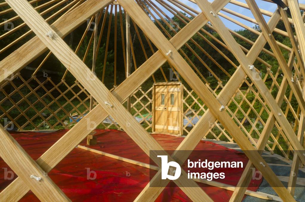 Wooden Lattice Frame and Door, South Wales, UK (photo)