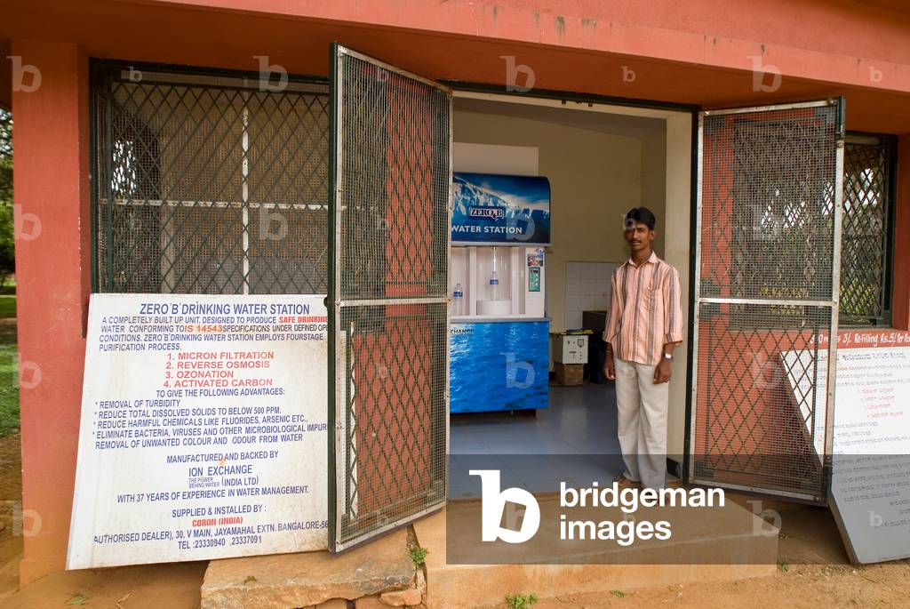 Drinking water station in public garden, Lalbagh Botanical Garden, Bangalore, Karnataka, India
