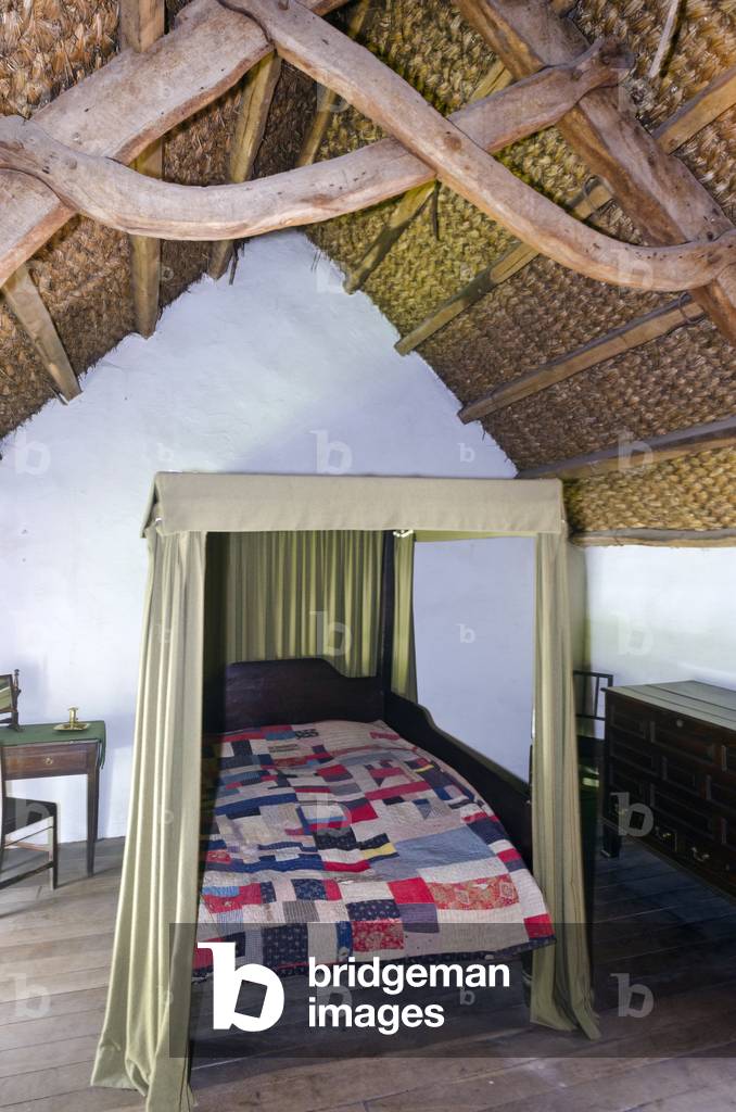 Sleeping area in Kennixton Farmhouse, St. Fagans National Museum of History (Wales), Cardiff, South Wales (photo)