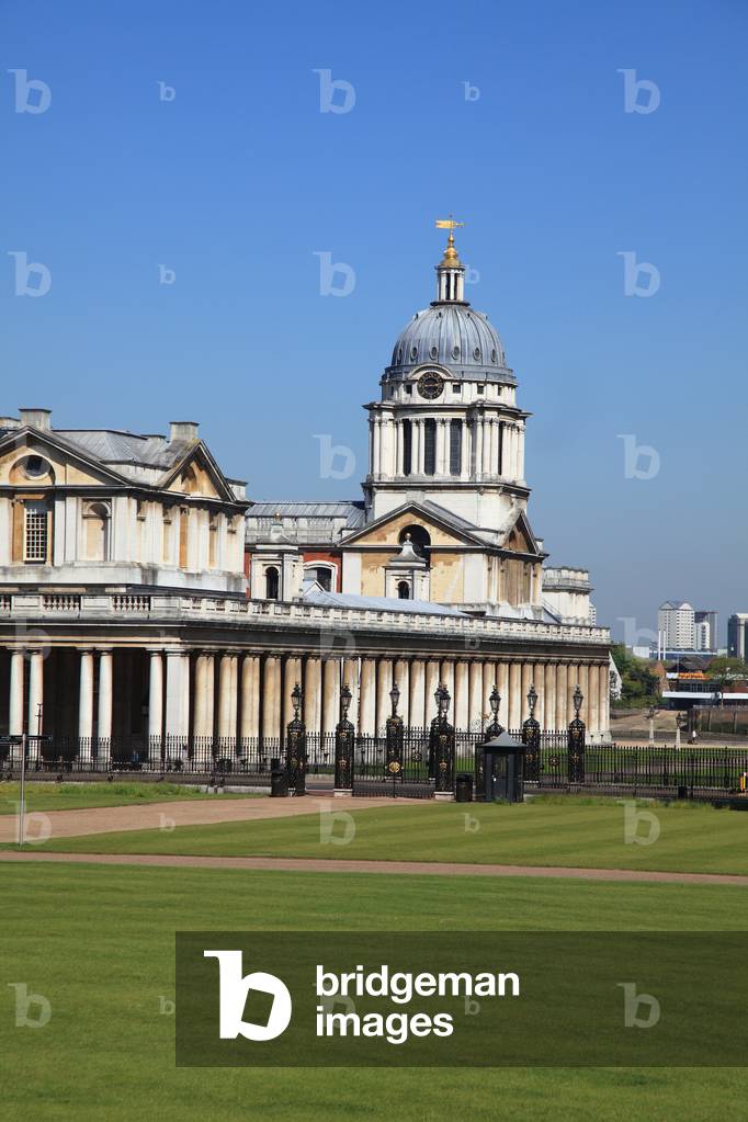 Royal Naval College and University of Greenwich and Trinity Laban Conservatiore of Music and Dance. Originally Royal Hospital for seamen and refuge for old and injured sailors. (photo)